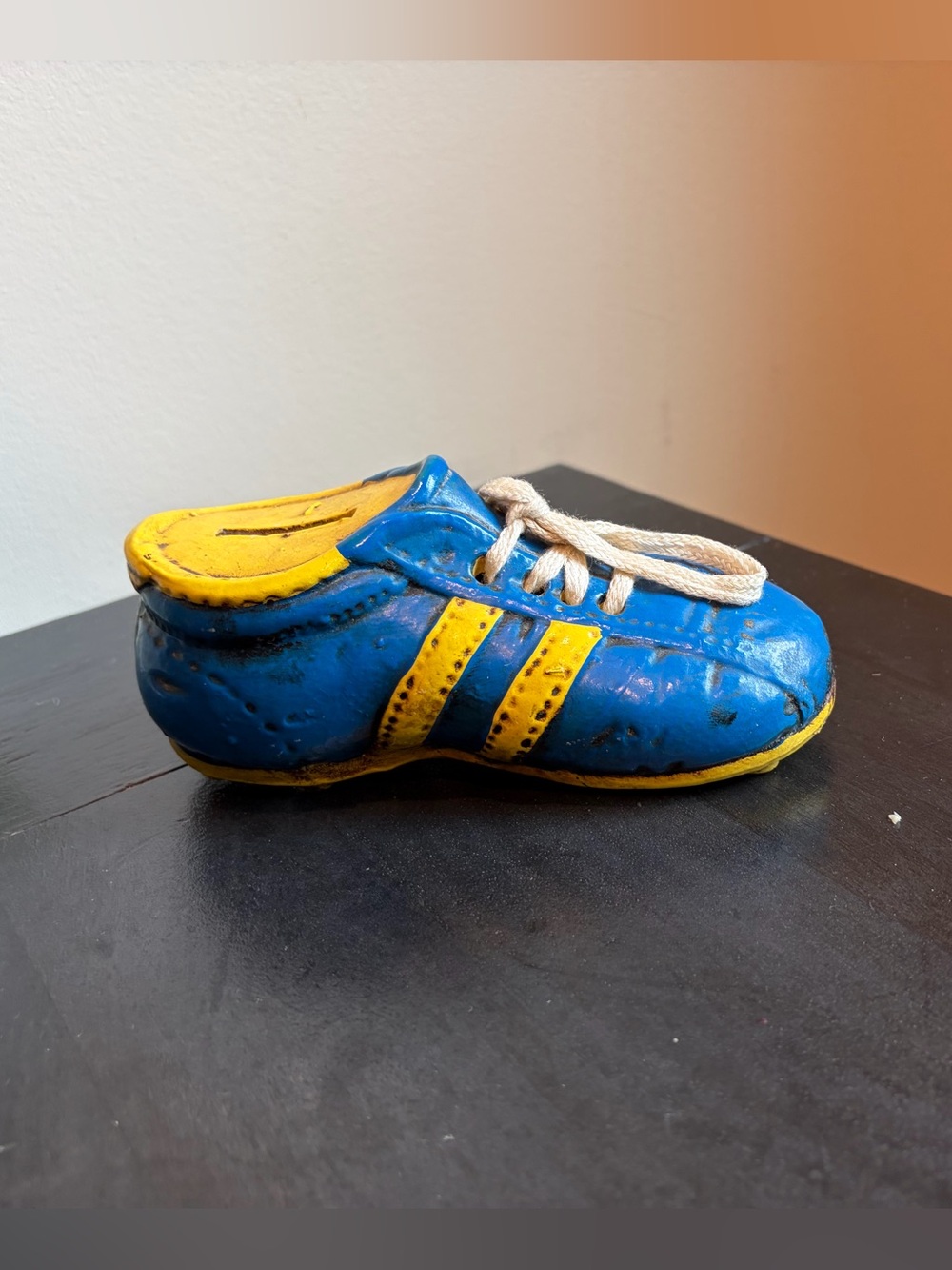 Vintage Enesco Ceramic Sneaker Cleat Coin Bank Retro 70s 80s